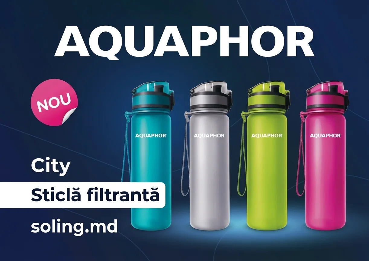 În magazinele Soling au apărut sticlele cu filtru AQUAPHOR City!