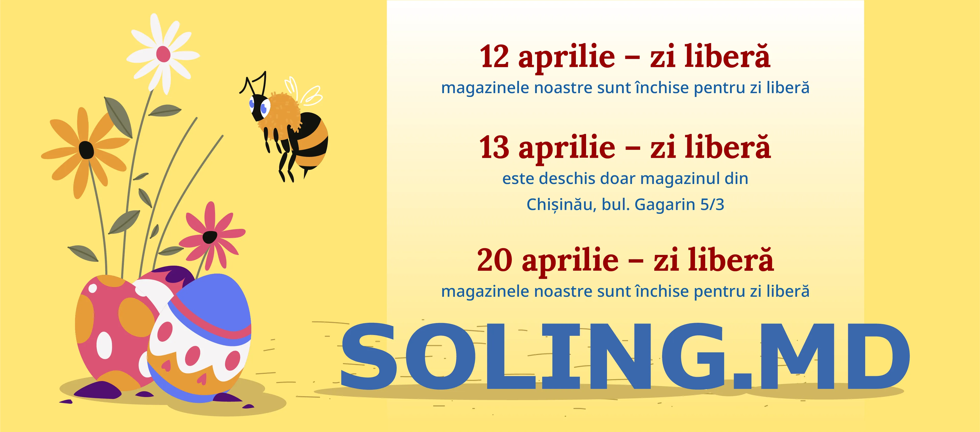 Programul de lucru de sărbători!