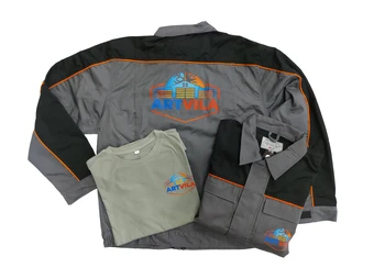 Prinatrea logoului DTF pe jachetele "Professional" și tricourile gri "Teesta" pentru compania Termoconsult SRL.