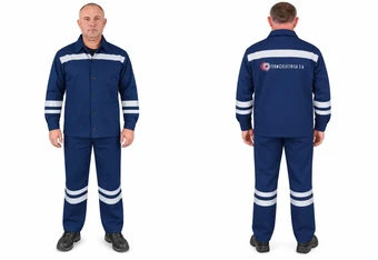 Costum de lucru pentru bărbați cu elemente reflectorizante, conceput special pentru compania Termoelectrica SA Costum de lucru pentru bărbați cu elemente reflectorizante, conceput special pentru compania Termoelectrica SA