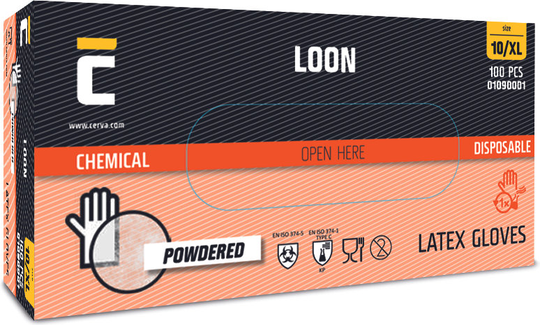 Одноразовые латексные перчатки с тальком LOON Одноразовые латексные перчатки с тальком LOON