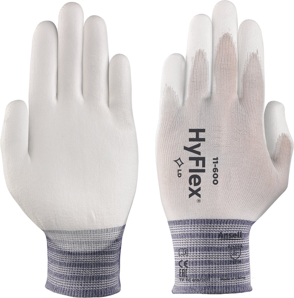 Перчатки Ansell 11-600 HyFlex Lite покрытые полиуретаном