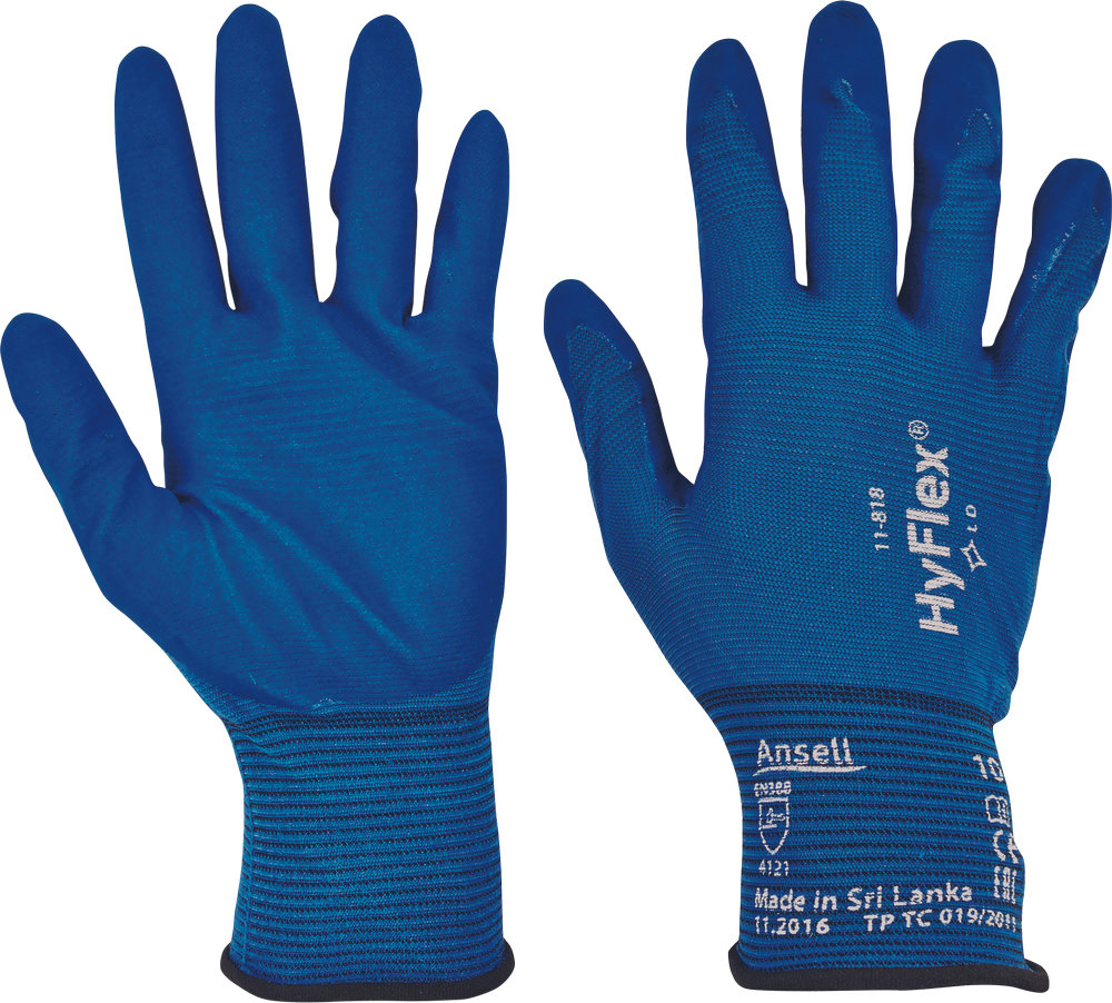 Перчатки Ansell 11-818 HyFlex покрытые нитрилом