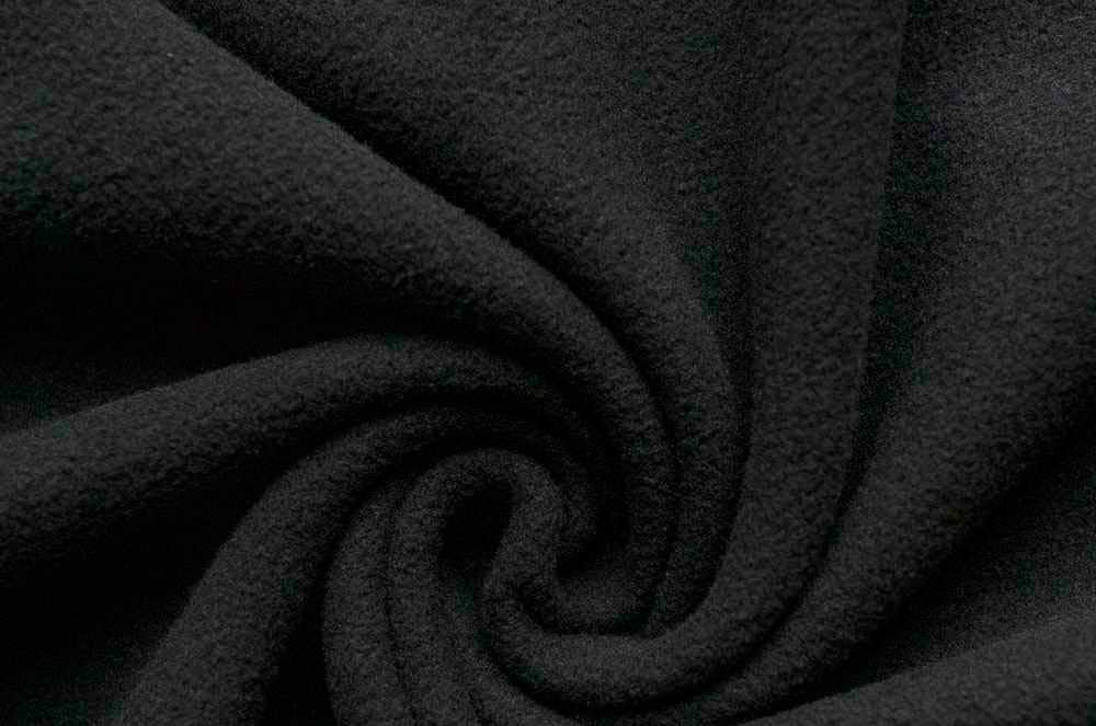 AMAMI FLEECE-370 Black #1 (370gsm | 97% Polyester 3% Spandex | knitted fabric)