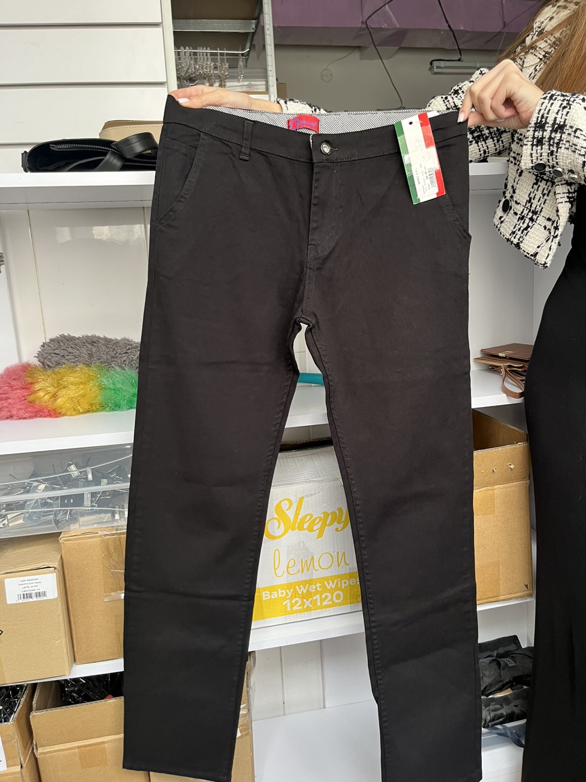PANTALONI "TATI" 10-13 ANI -T1212 |NEGRU|13-14ANI/158