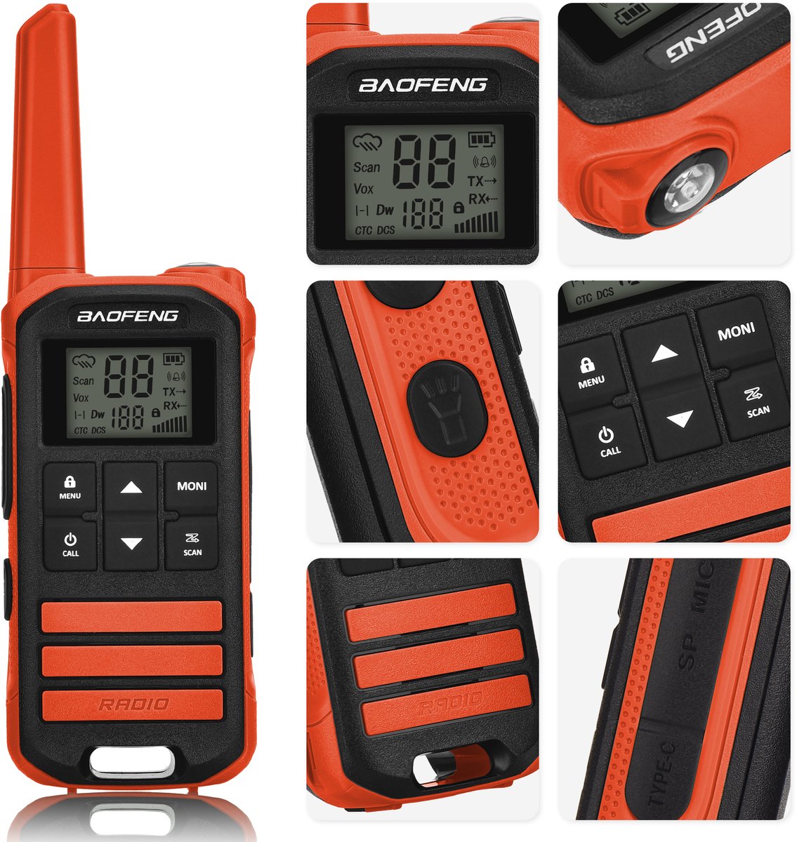 Рация Baofeng FR-22A - Красная (комплект 2 шт.)