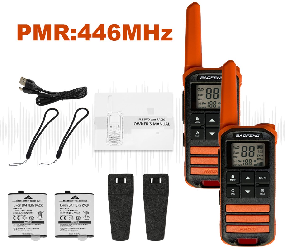 Рация Baofeng FR-22A - Красная (комплект 2 шт.)