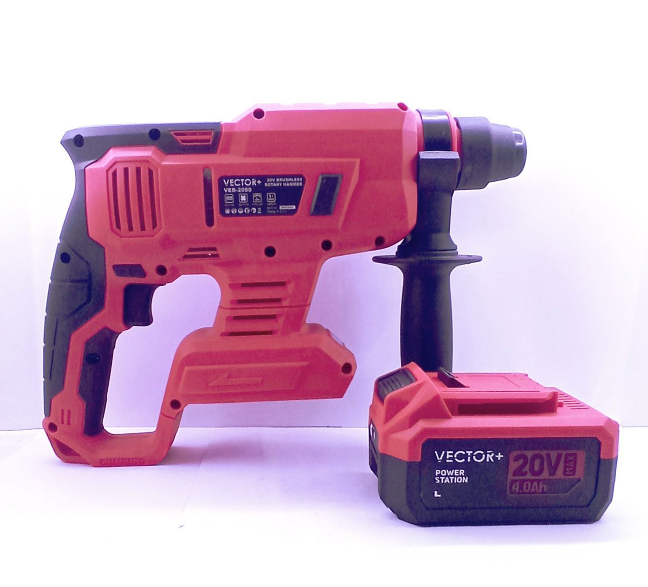 Перфоратор BL 2*4Ah BL 2*4Ah, зарядное устройство, сумка VECTOR+ Перфоратор BL 2*4Ah BL 2*4Ah, зарядное устройство, сумка VECTOR+