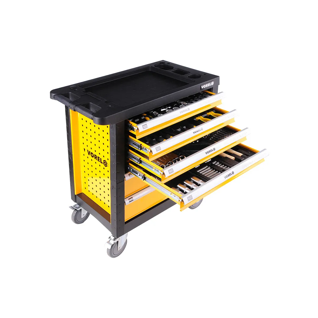 Мобильный шкаф с инструментами, 6 ящиков, 177 предметов