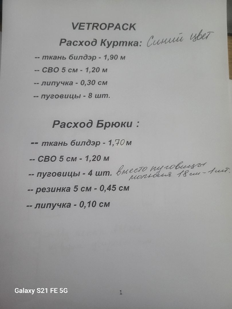 Костюм VETROPACK (синий) Костюм VETROPACK (синий)