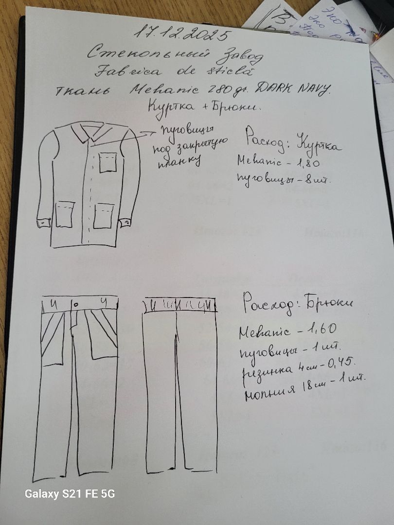 Костюм(куртка + брюки) FABRICA de sticla IS