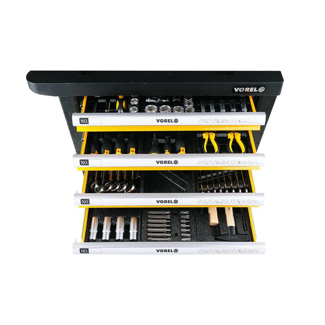 Мобильный шкаф с инструментами, 6 ящиков, 177 предметов