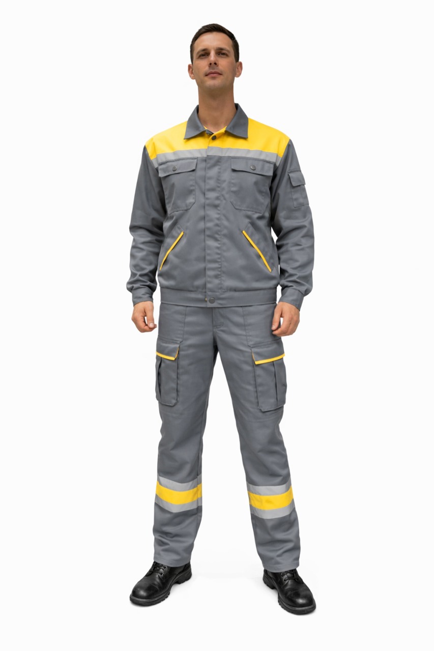 Полукомбинезон 001 galben cu benzi reflectorizante "StarNet SRL"