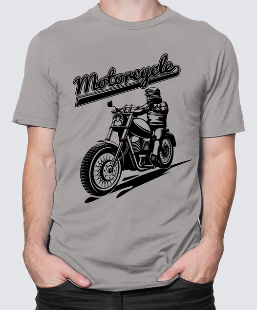 Футболка с Принтом "MOTO" (GRAY)