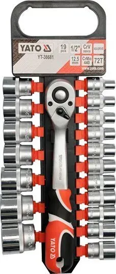 Набор головок с трещоткой Yato 1/2", 19 шт