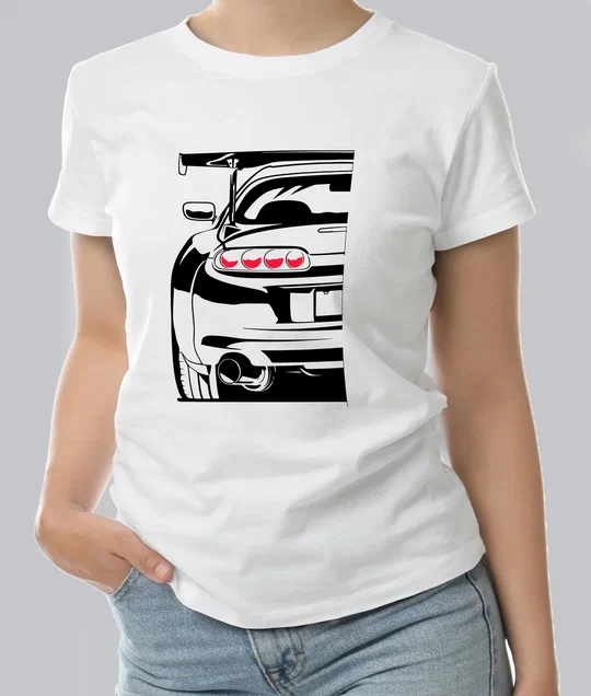 Футболка с Принтом "HALF CAR" (WHITE)