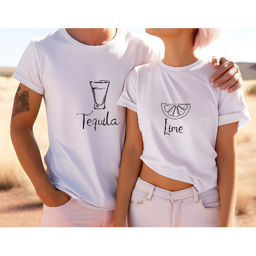 Комплект футболок с принтом (white) -Tequila+lime
