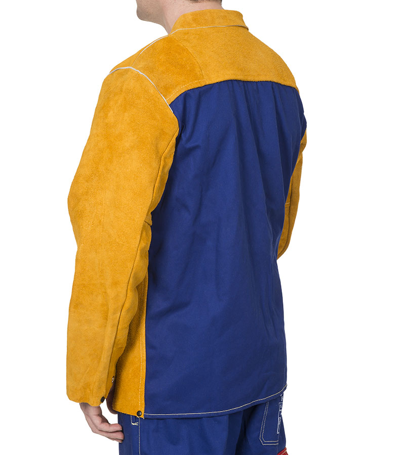 Сварочная куртка Golden Brown™(44-2530/P) из воловьего спилка со спиной из огнестойкого хлопка