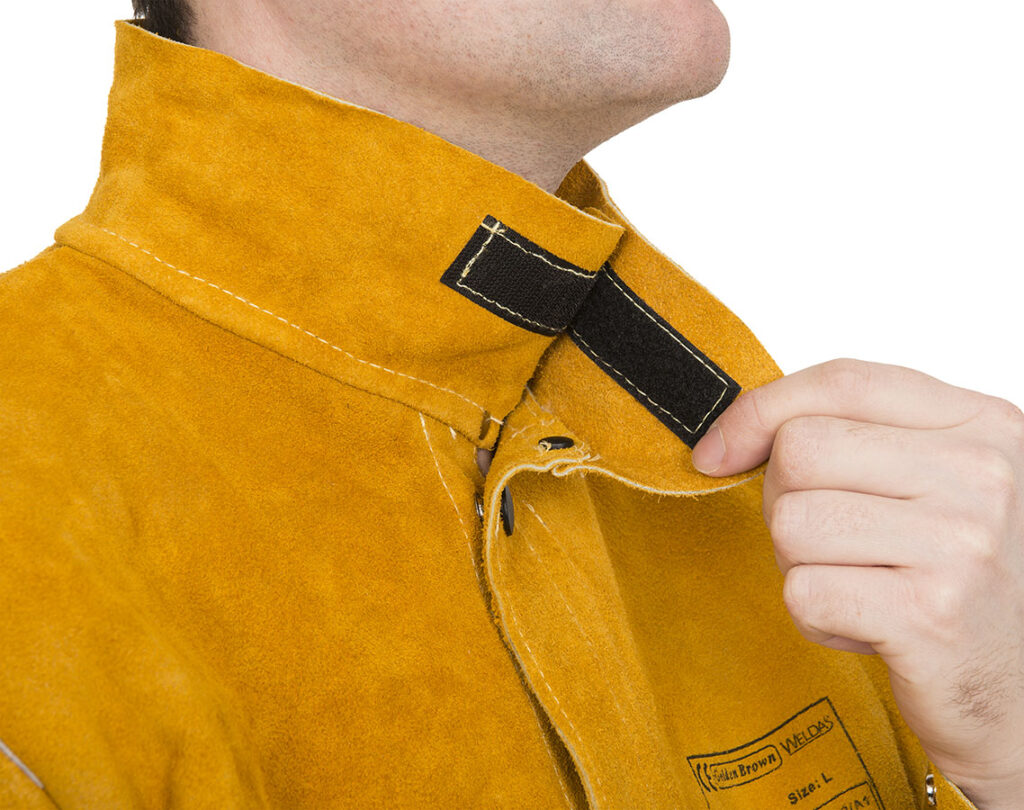 Сварочная куртка Golden Brown™(44-2530/P) из воловьего спилка со спиной из огнестойкого хлопка