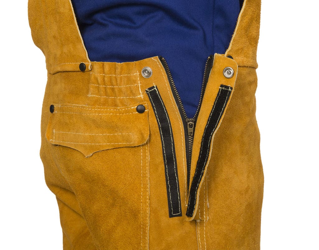 Сварочные брюки Golden Brown™44-2648 из воловьего спилка с защитой грудной клетки