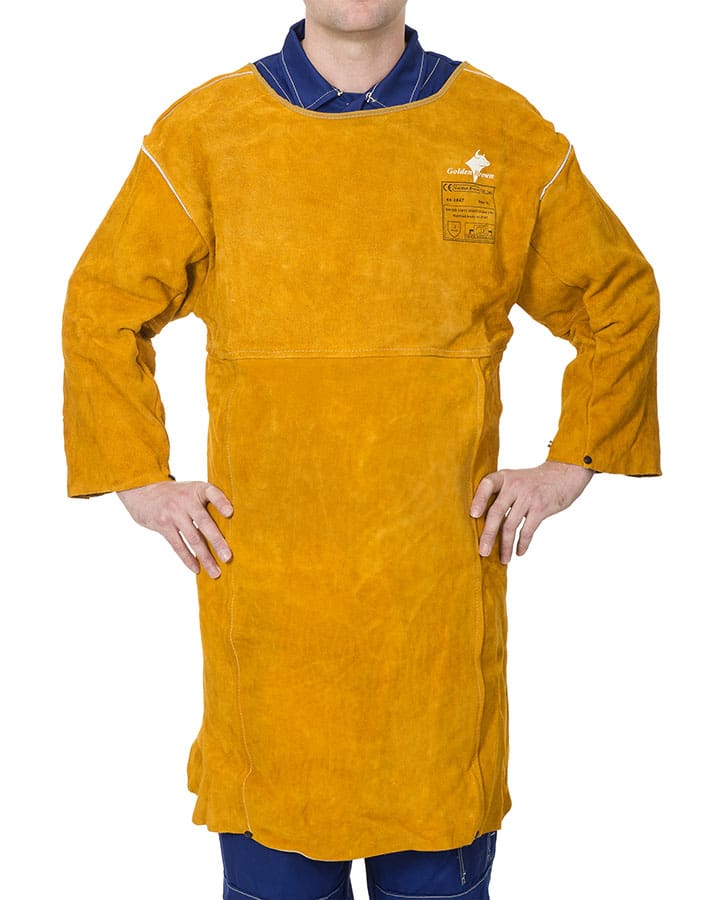 Сварочный фартук с рукавами Golden Brown™ 44-2847 из воловьего спилка