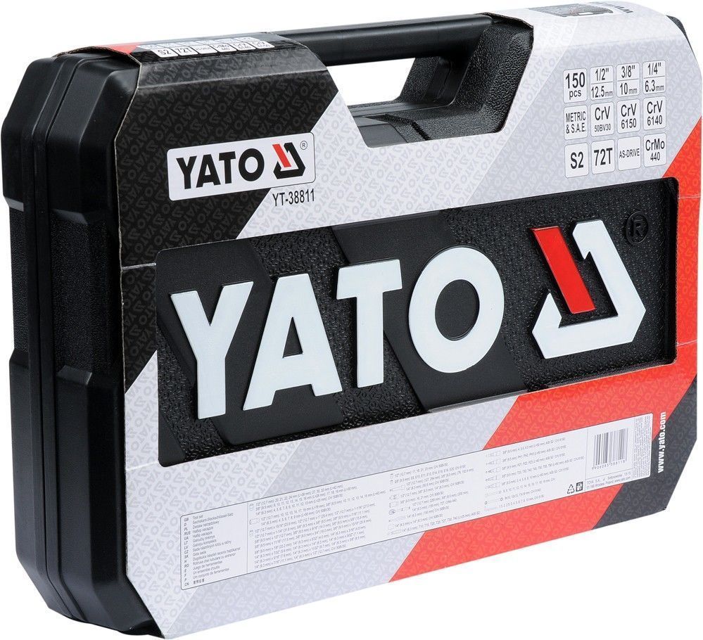 YATO Pro набор инструментов 1/4″/3/8″/1/2″ 150 шт.