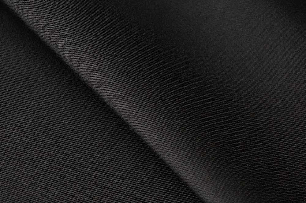 Volcano 87%cotton, 12%nylon, 1% antistatic yarn, satin 4/1, 260gsm, 152cm, FR+ MR, Black #128-01 Volcano 87%cotton, 12%nylon, 1% antistatic yarn, satin 4/1, 260gsm, 152cm, FR+ MR, Black #128-01