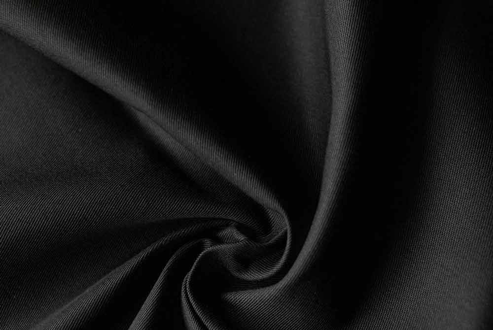 Volcano 87%cotton, 12%nylon, 1% antistatic yarn, satin 4/1, 260gsm, 152cm, FR+ MR, Black #128-01 Volcano 87%cotton, 12%nylon, 1% antistatic yarn, satin 4/1, 260gsm, 152cm, FR+ MR, Black #128-01