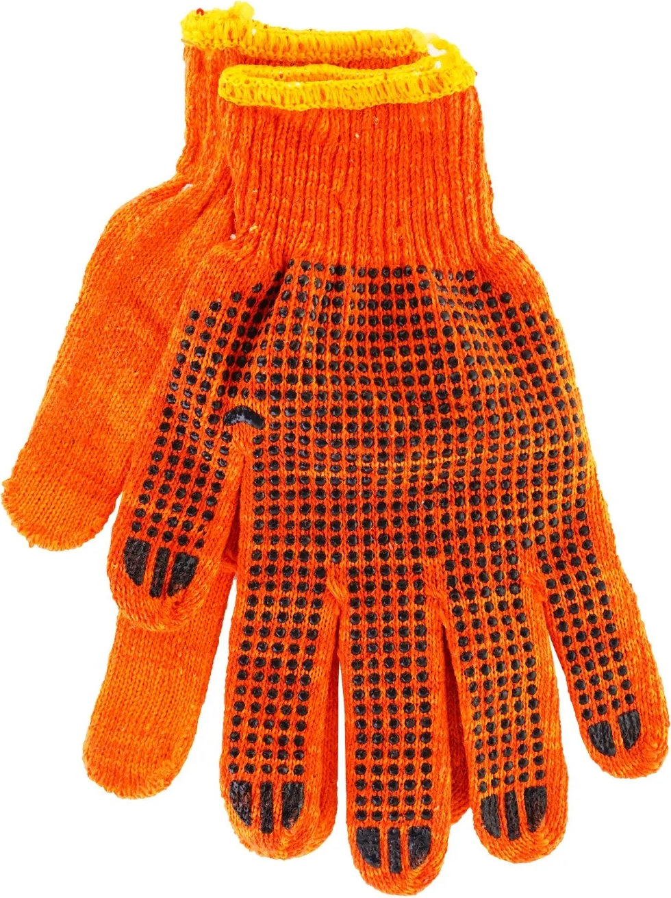 ПВХ перчатки точечным покрытием (60gr;gauge:10) - Оранжевые