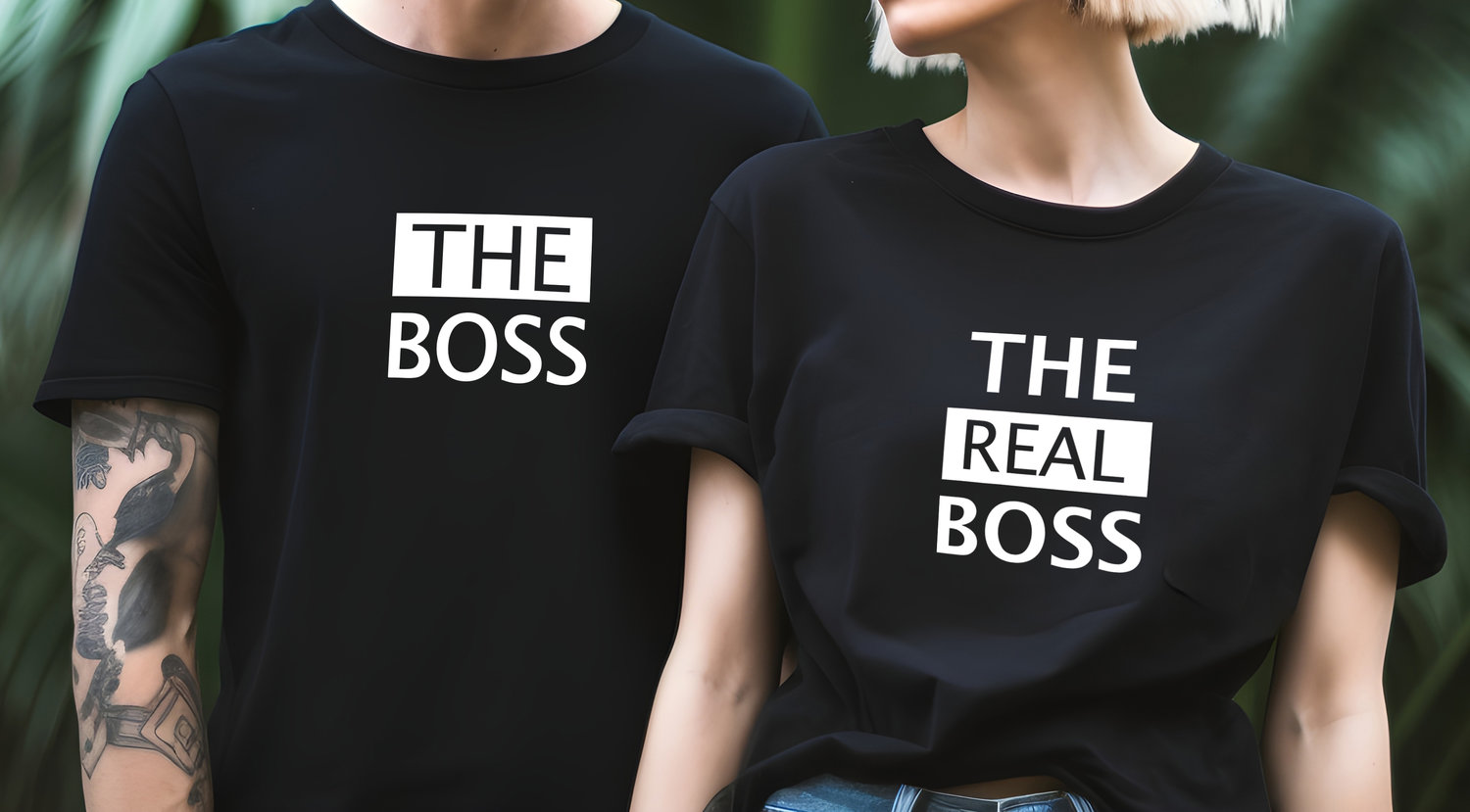 Комплект футболок с принтом (black) -The boss