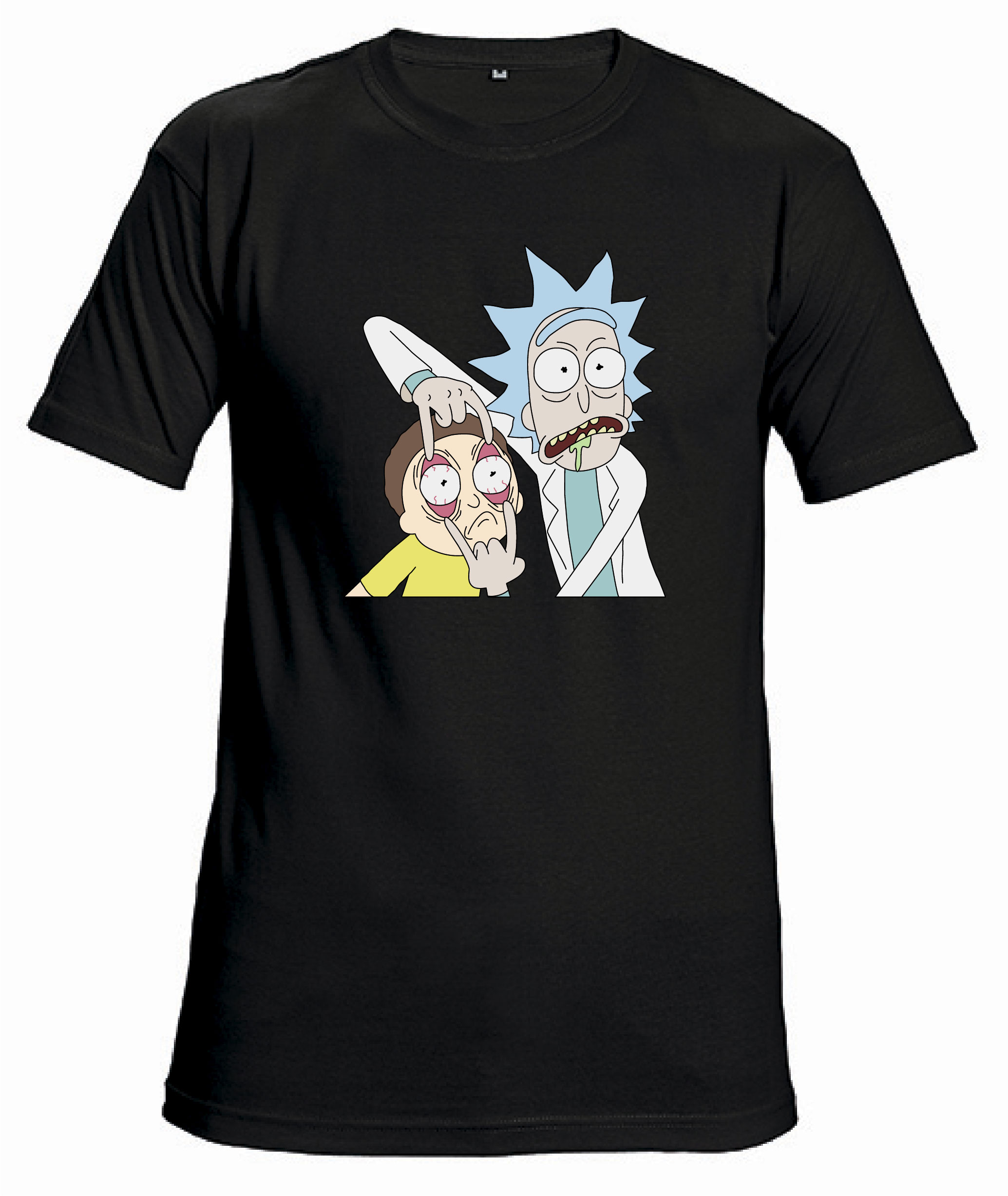 Футболка с принтом "Rick&Morty LOOK" - Черная (Black)