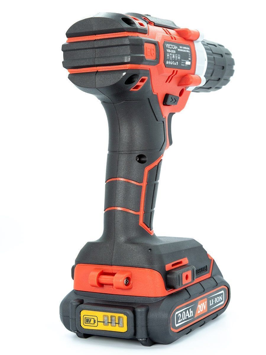 Бесщеточный аккумуляторный шуруповерт VEB2020 (с металлическим патроном) Бесщеточный аккумуляторный шуруповерт VEB2020 (с металлическим патроном)