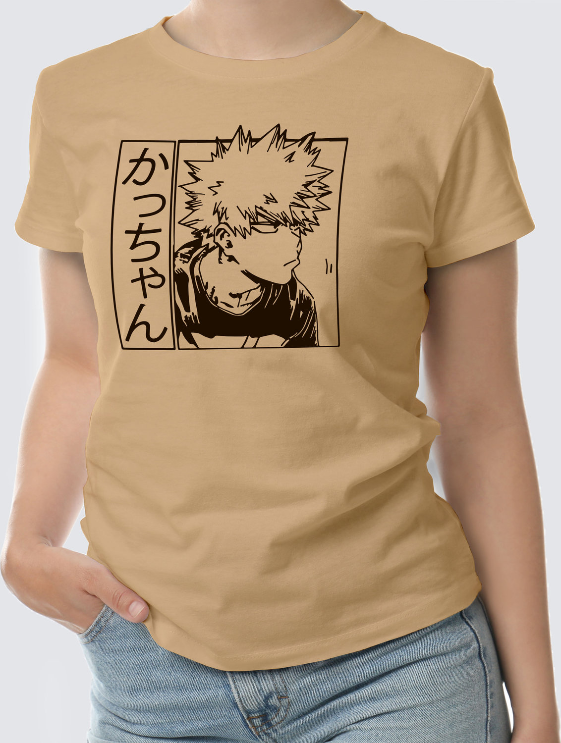 Футболка с Принтом "ANIME1" (Beige)