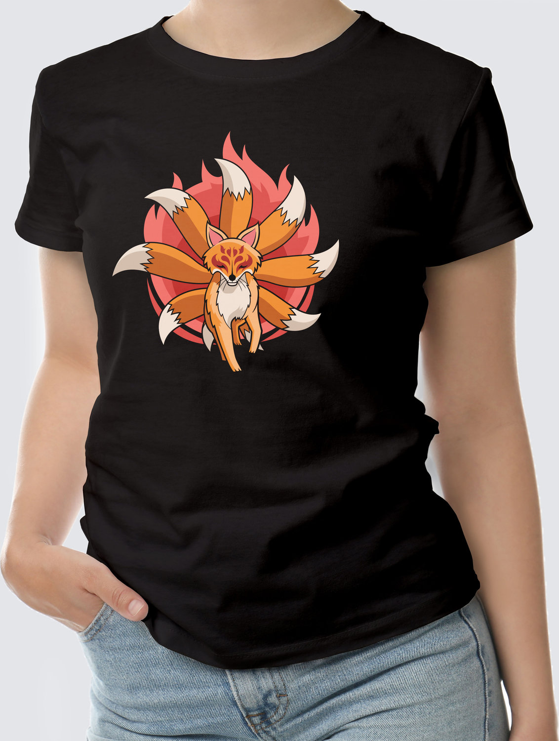 Футболка с Принтом "NARUTO FOX" (black)