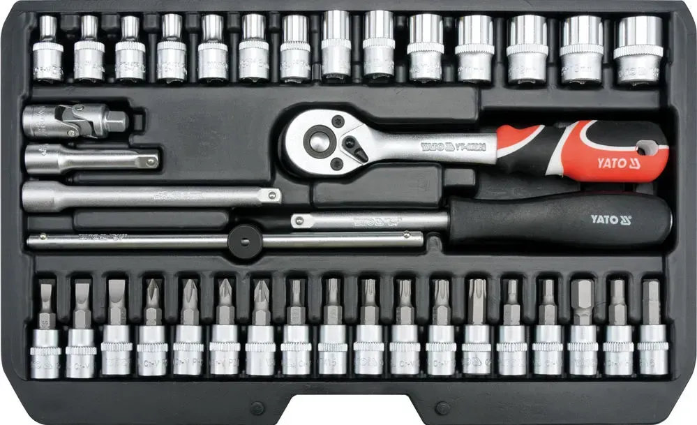 Набор головок с трещоткой Yato 1/4" 38 шт