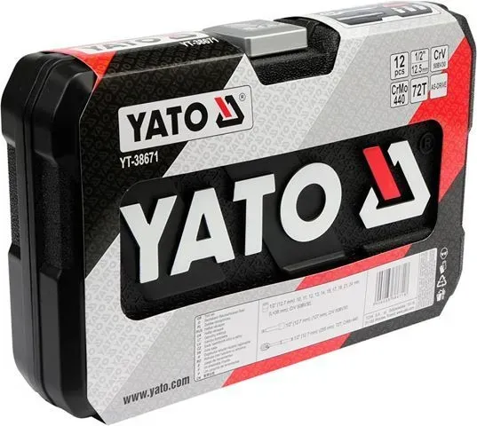 Набор головок с трещоткой Yato 12 шт. - 1/2"