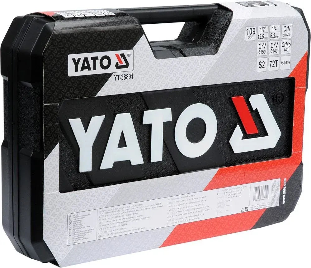 Универсальный набор инструментов Yato 1/4", 1/2", 109 шт