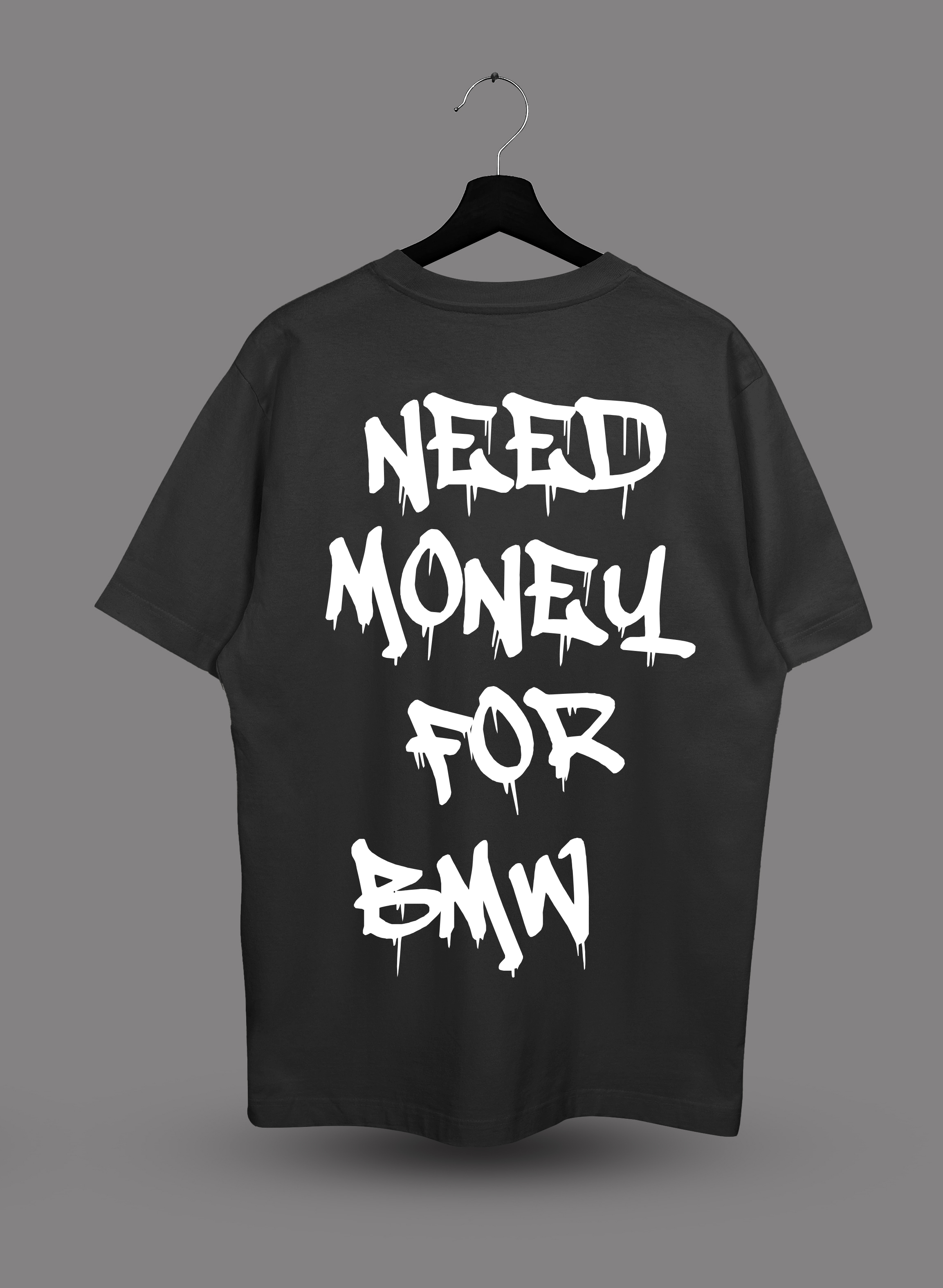 Футболка с принтом Need money for BMW