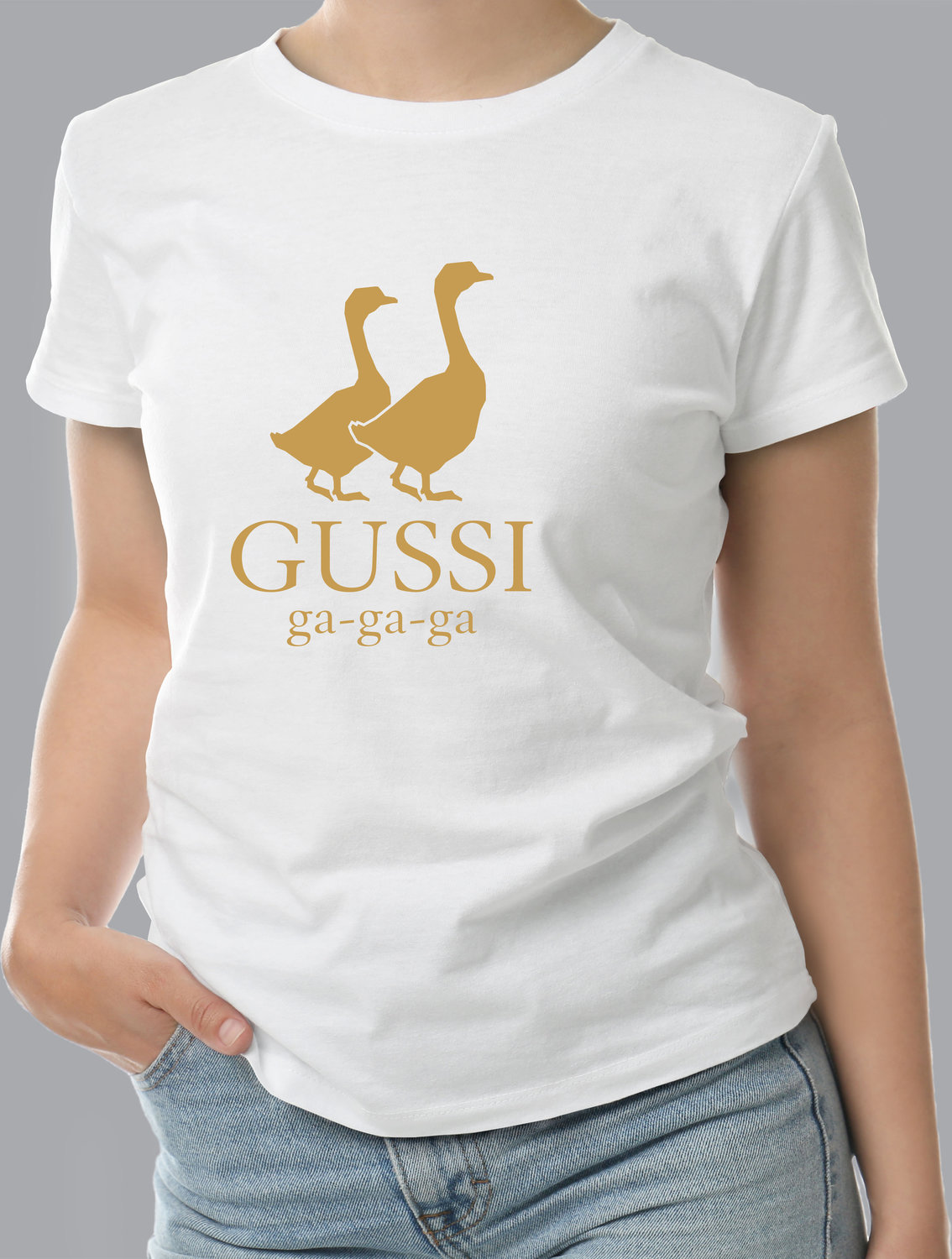 Футболка с принтом (Gussi) - Белая (White)