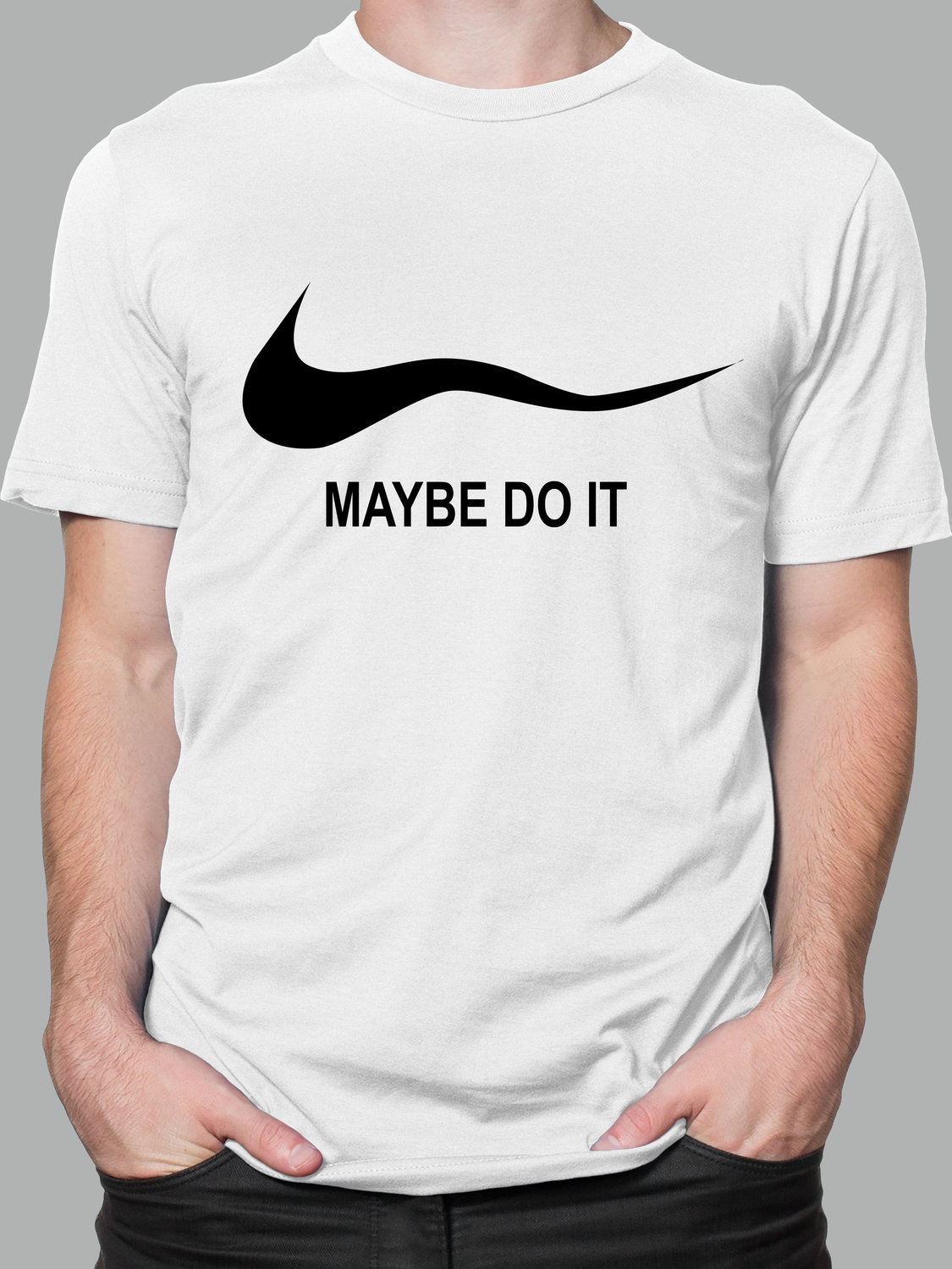 Футболка с Принтом "Maybe do it" (white)