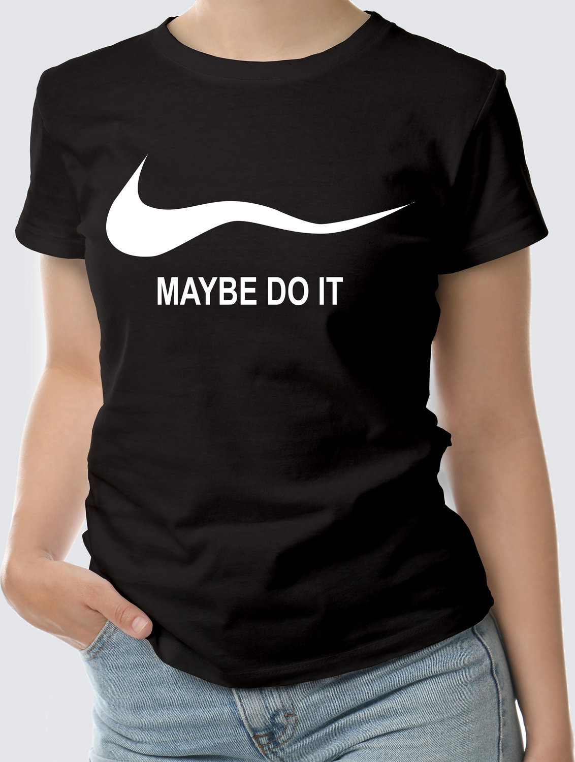 Футболка с Принтом "Maybe do it" (black)