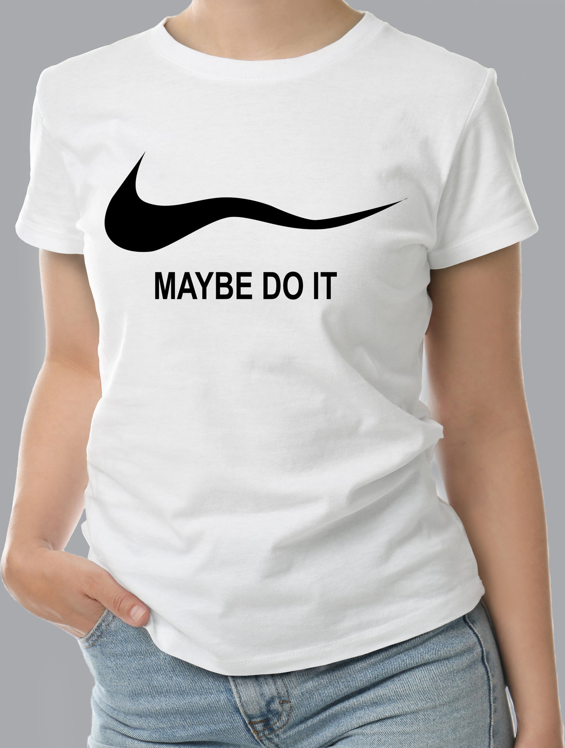 Футболка с Принтом "Maybe do it" (white)