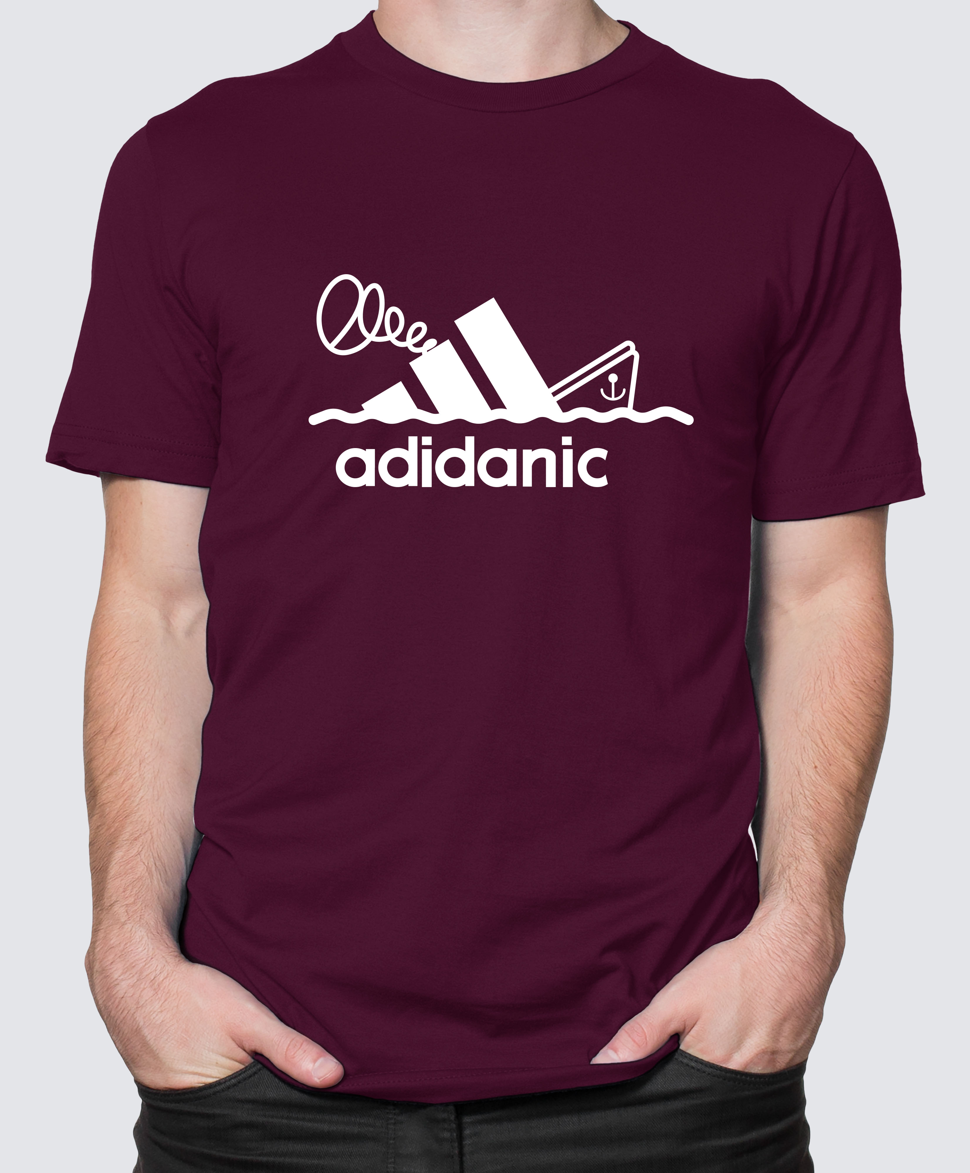 Футболка с Принтом "ADIDANIC" (BURGUNDY)