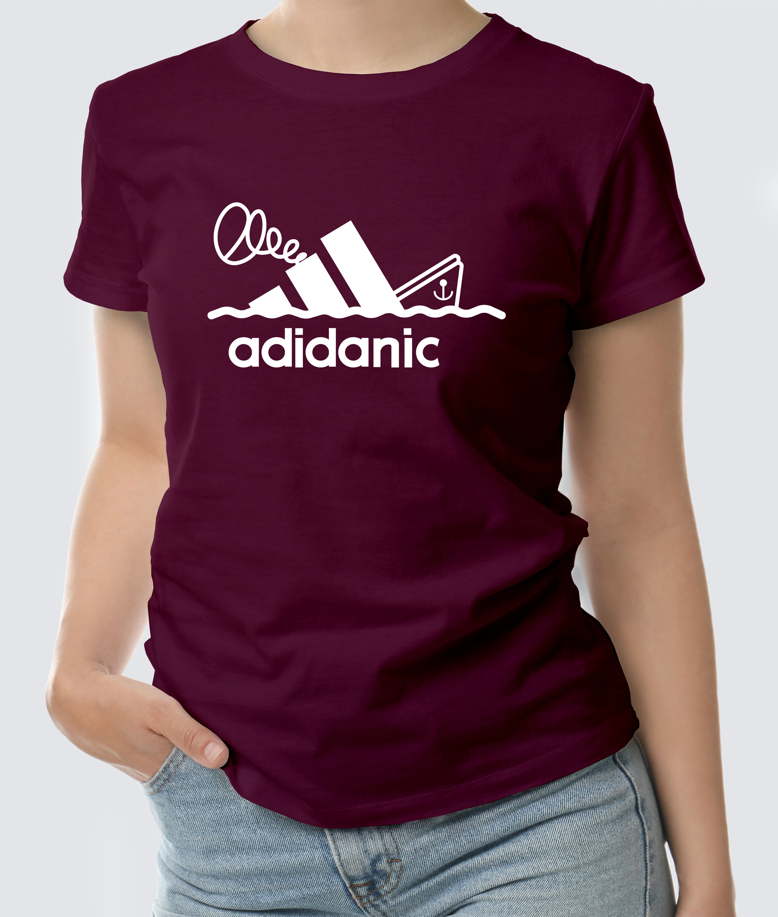 Футболка с Принтом "ADIDANIC" (BURGUNDY)