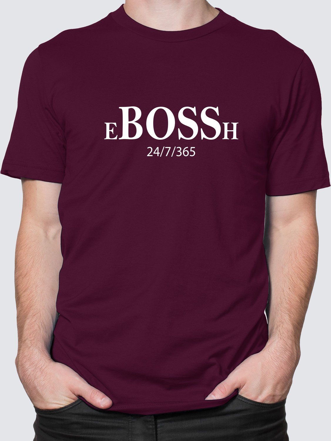 Футболка с Принтом "BOSSH" (Burgundy)