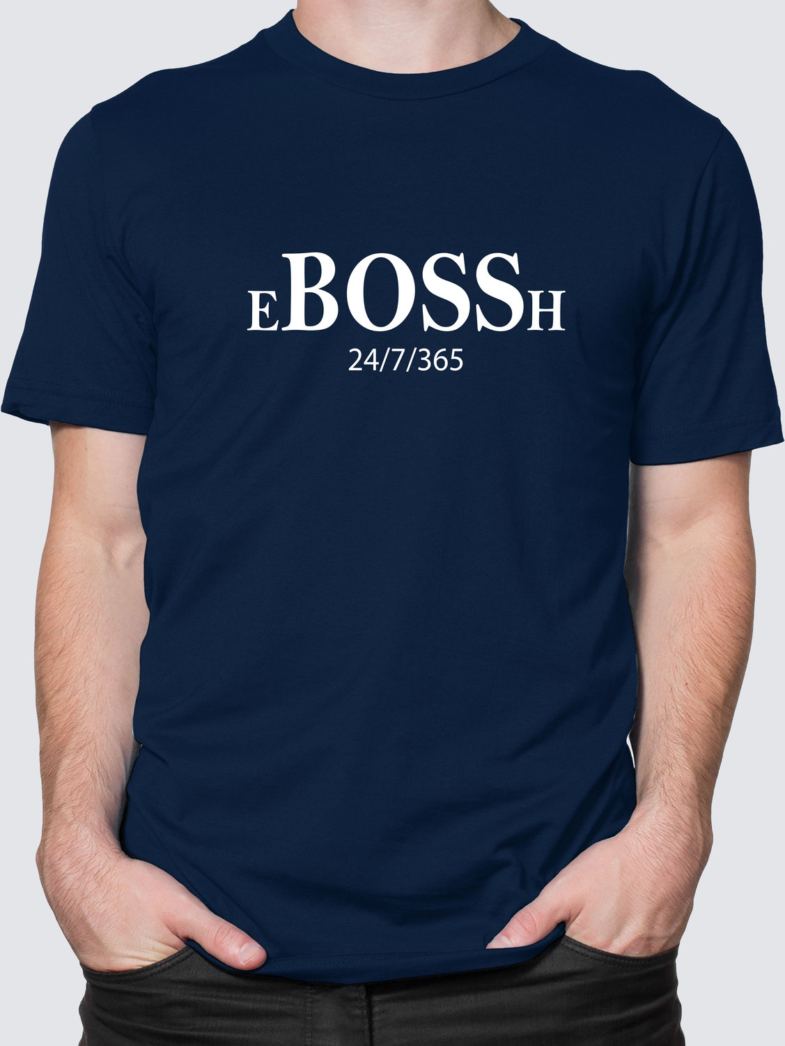 Футболка с Принтом "BOSSH" (Navy)