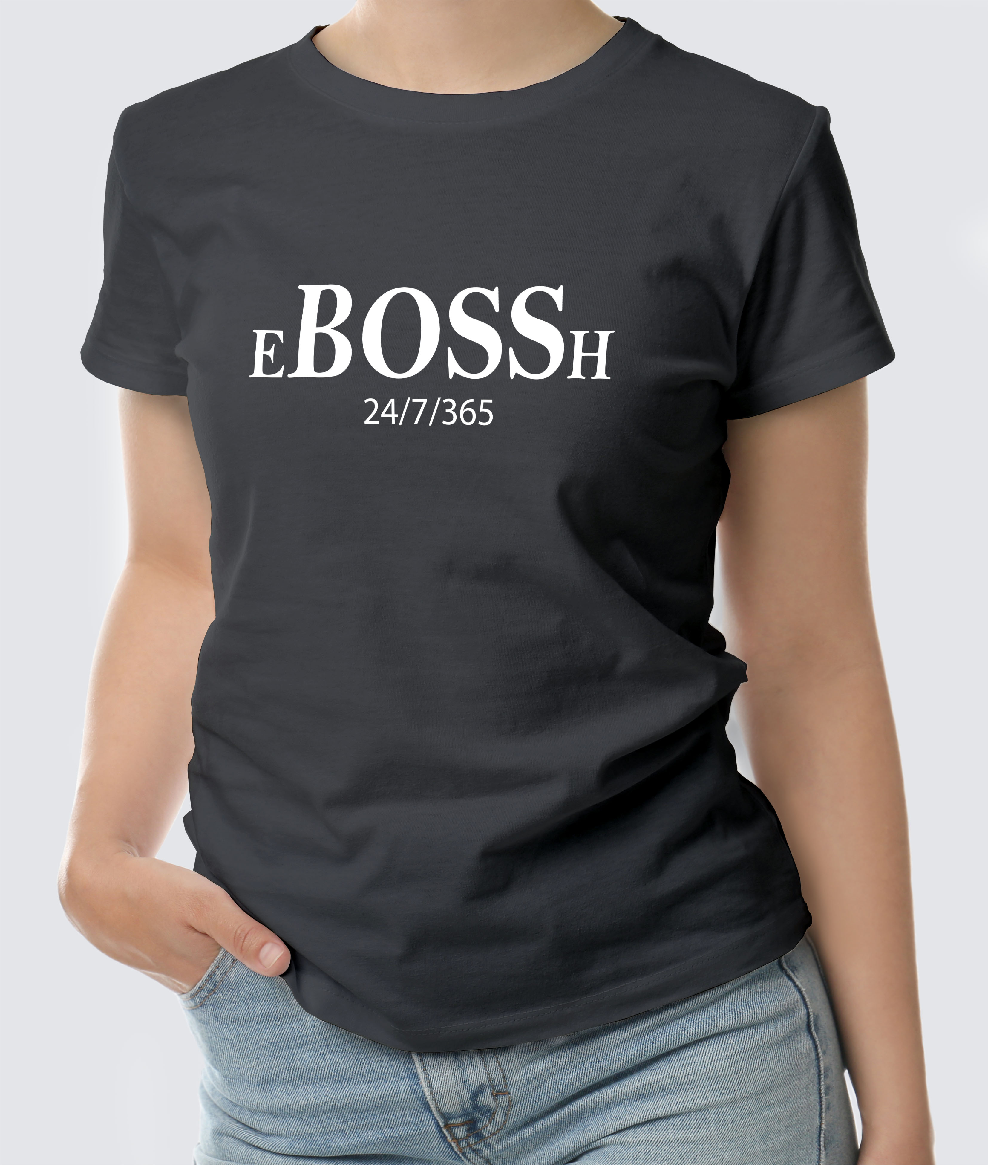 Футболка с Принтом "BOSSH" (Antracit)