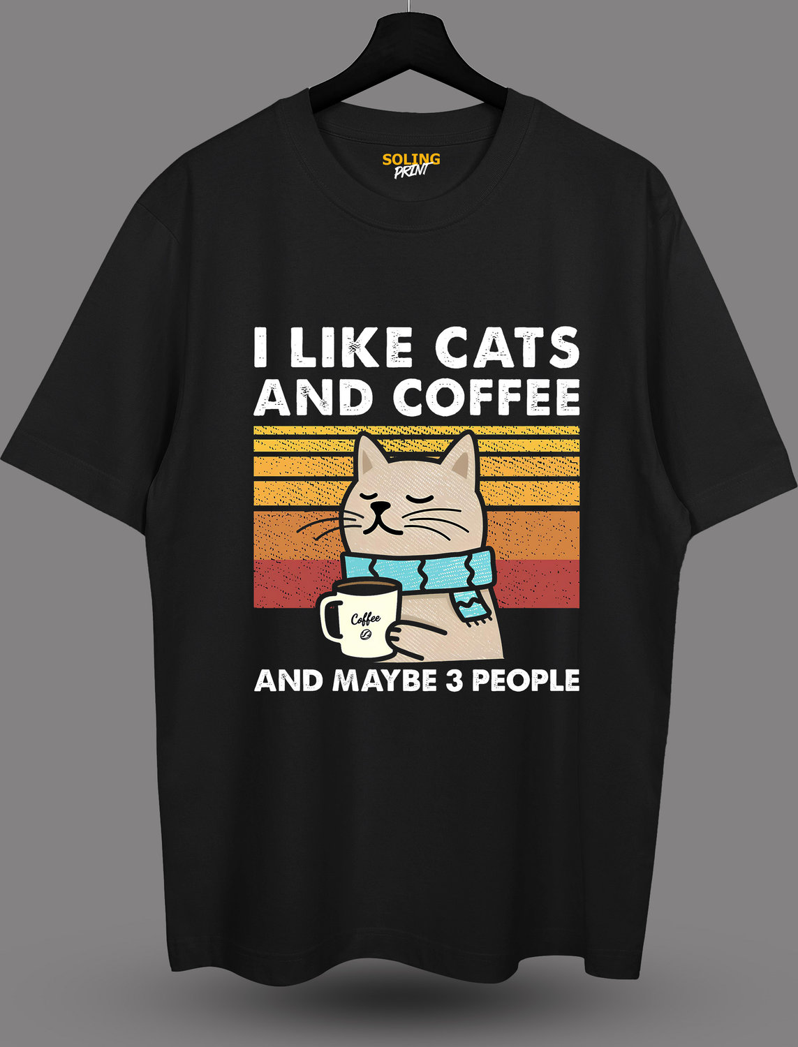 Футболка с принтом Cats and coffee
