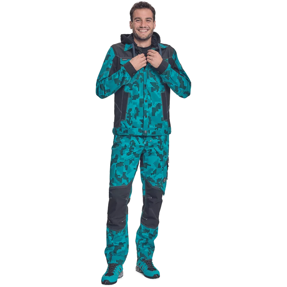 Куртка NEURUM CAMOUFLAGE с капюшоном - бирюзовая
