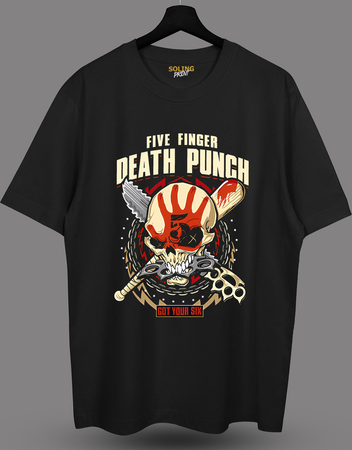 Футболка с принтом "Five Finger Death Punch (FFDP)"